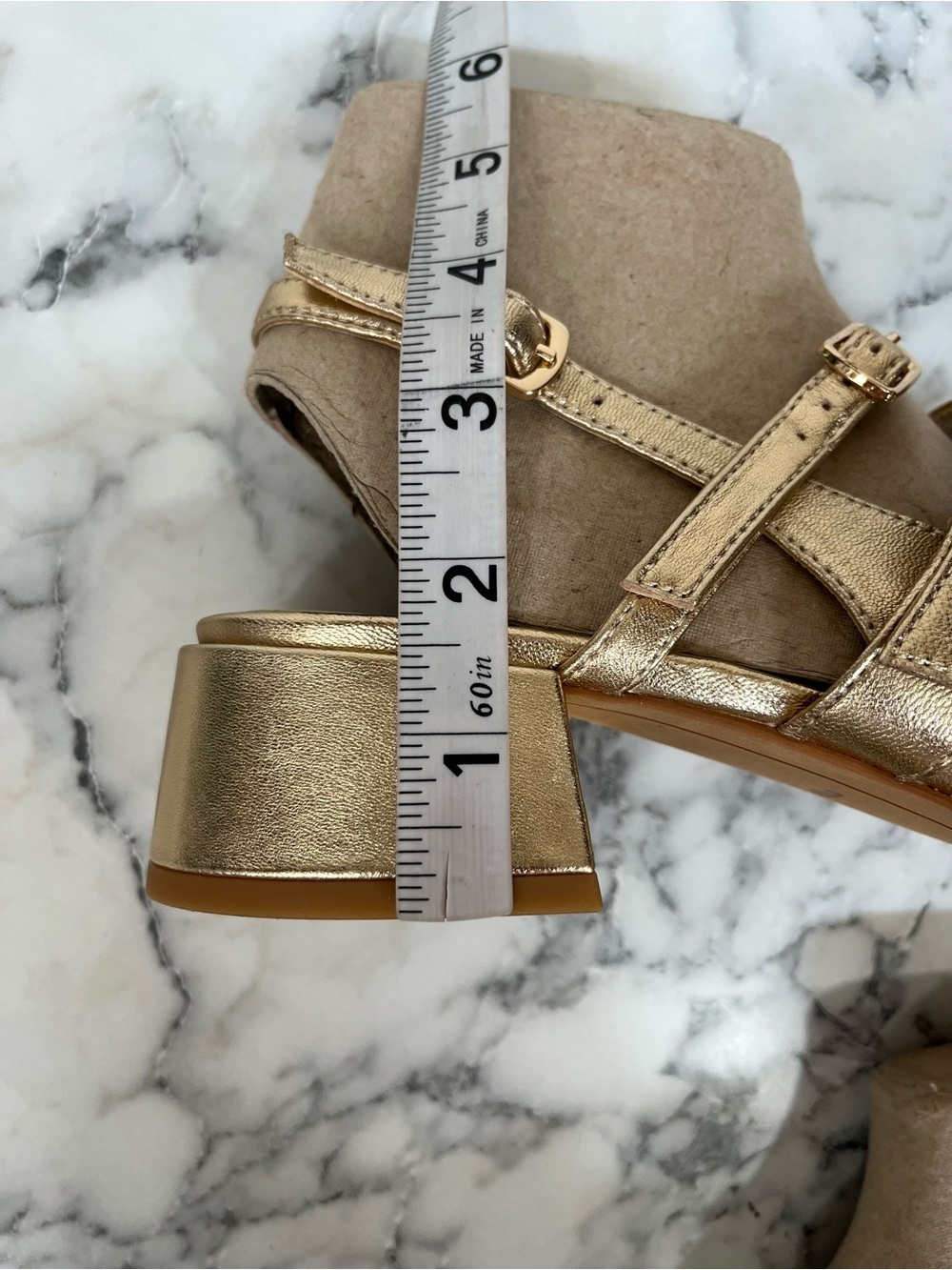 DOLCE VITA Crinkle Patent Leather Patsy Heels multi gold black cap top725 3j7 - Picture 11 of 15